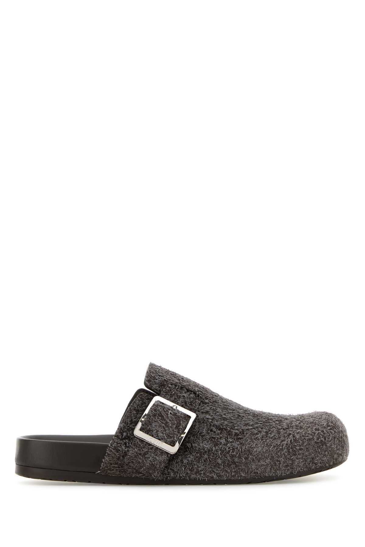 LOEWE EASE BUCKLE MULE For Men Exterior: 100% Suede Interior: 100% Leather Sole: Rubber