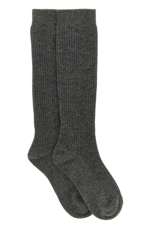 BRUNELLO CUCINELLI 'Sparkling' ribbed socks For Women 46% ws, 41% vi, 13% pl