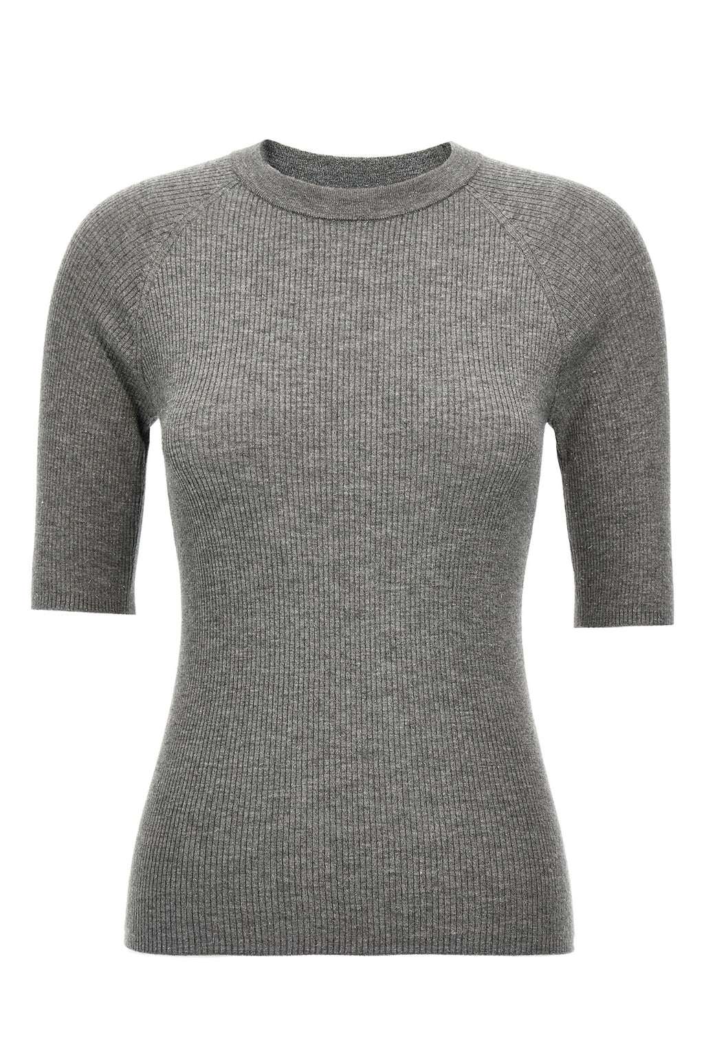 BRUNELLO CUCINELLI Lurex ribbed sweater For Women 46% ws, 41% vi, 13% pl