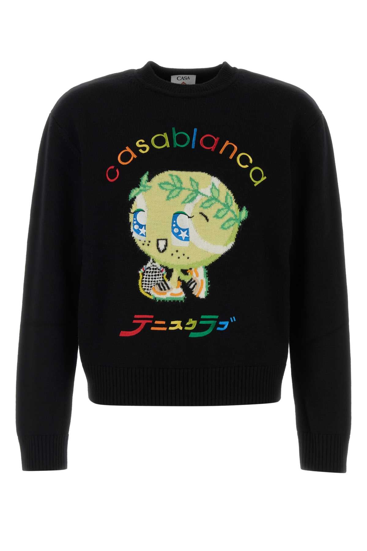 CASABLANCA CHARACTER INTARSIA CREW For Men Exterior: 100% Merino wool
