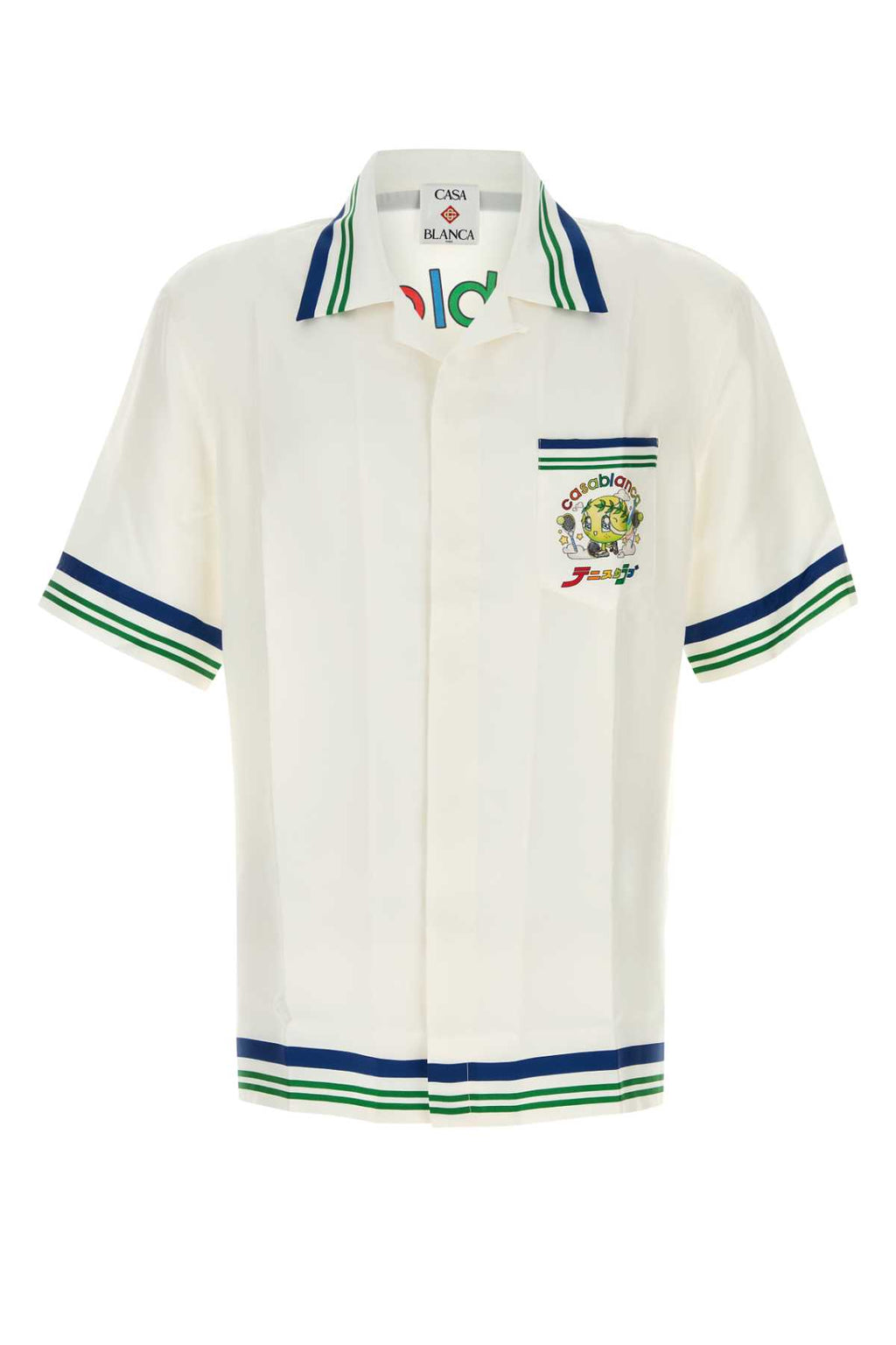 CASABLANCA CUBAN COLLAR SHORT SLEEVE SHIRT For Men 100% Silk