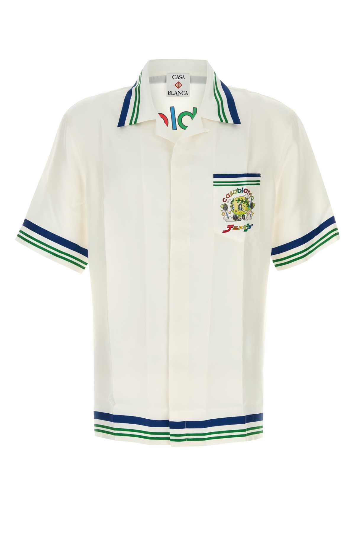 CASABLANCA CUBAN COLLAR SHORT SLEEVE SHIRT For Men 100% Silk
