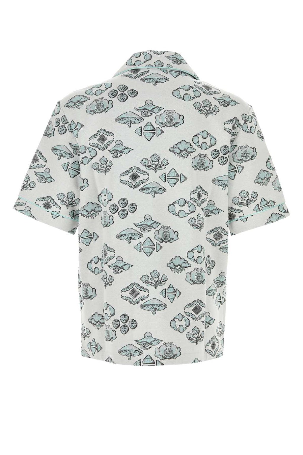 CASABLANCA MENS JACQUARD SHIRT For Men MAIN: 76% COTTON 17% POLYAMIDE 6% METALLIC FIBRE 1% ELASTANE CONTRAST: 100% POLYESTER APPLIQUE: 95% VISCOSE 5% ETHYLENE VINYL ACETATE