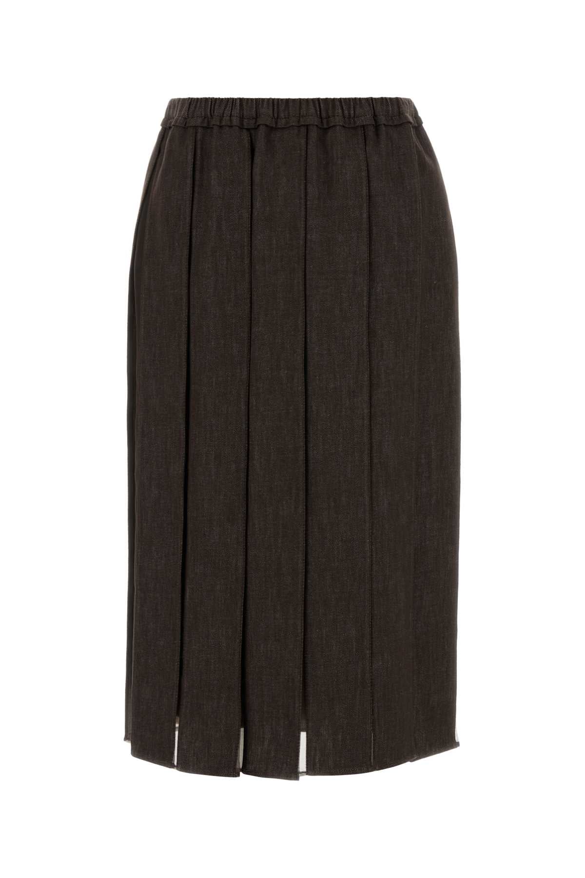 BRUNELLO CUCINELLI GONNA IN DENIM For Women Exterior 1: 100% Cotton Exterior 2: 100% Silk Lining: 74% Acetate 26% Silk