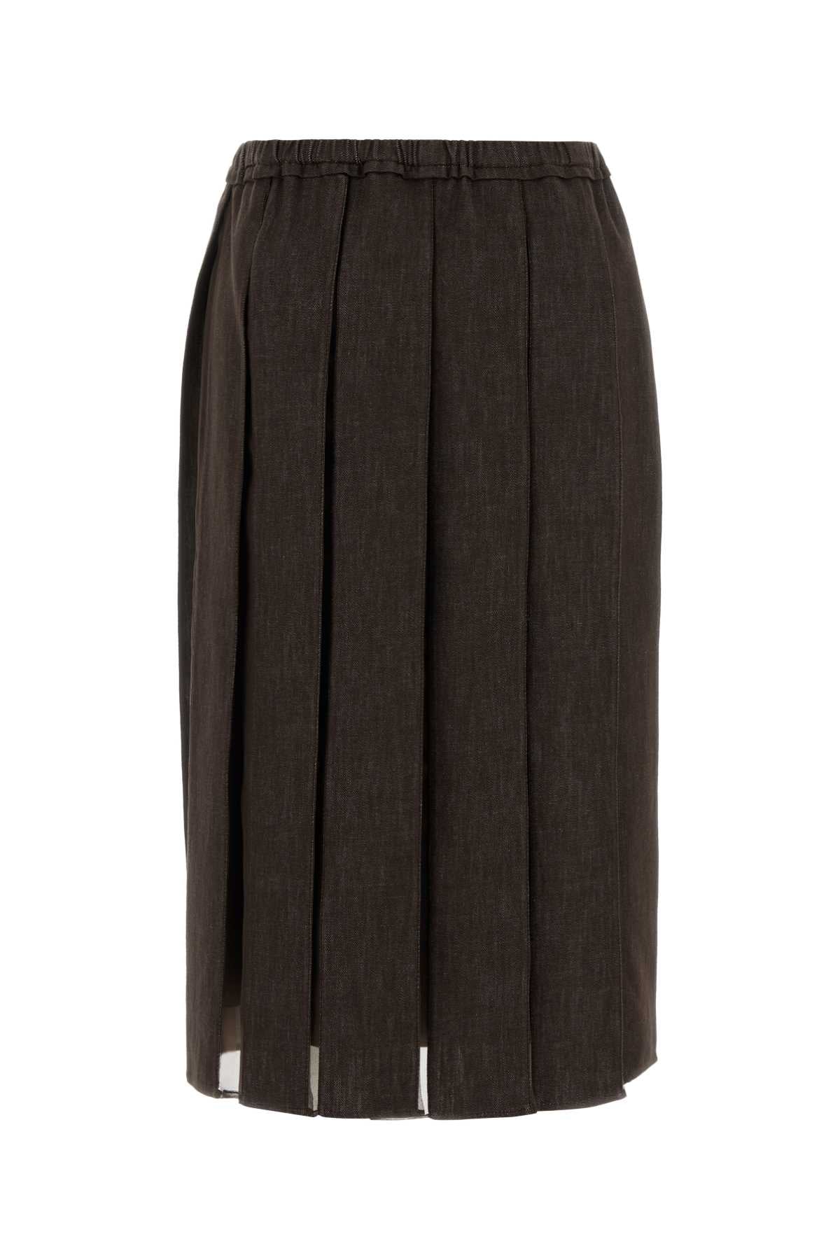 BRUNELLO CUCINELLI GONNA IN DENIM For Women Exterior 1: 100% Cotton Exterior 2: 100% Silk Lining: 74% Acetate 26% Silk