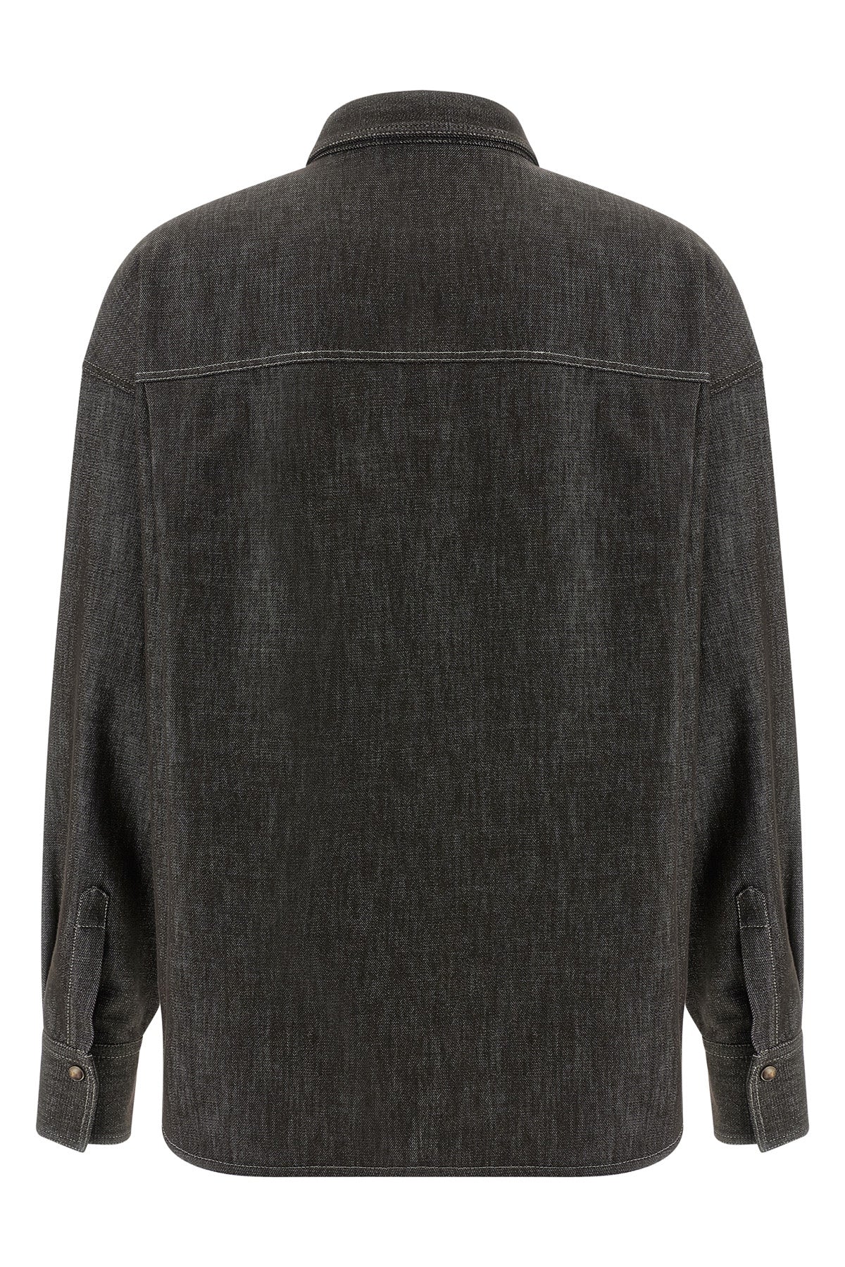 BRUNELLO CUCINELLI Lamé denim shirt For Women 60% cotton 33% viscose 5% polyester 2% polyamide