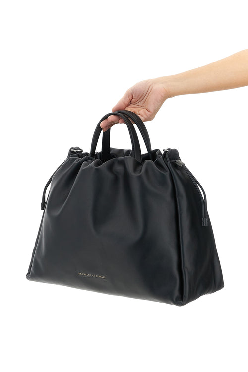 BRUNELLO CUCINELLI 'Mellow' large shopping bag For Women 100% lamb leather (Ovis Aries)