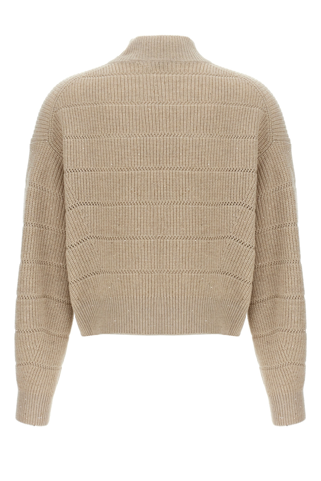 BRUNELLO CUCINELLI 'Rustic Dazzling Net' cropped sweater For Women 47% ws 47% wo, 4% pl, 2% pa