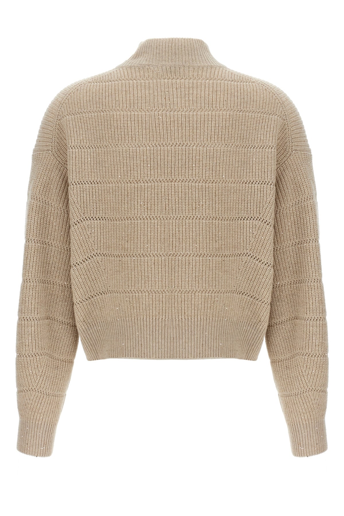BRUNELLO CUCINELLI 'Rustic Dazzling Net' cropped sweater For Women 47% ws 47% wo, 4% pl, 2% pa