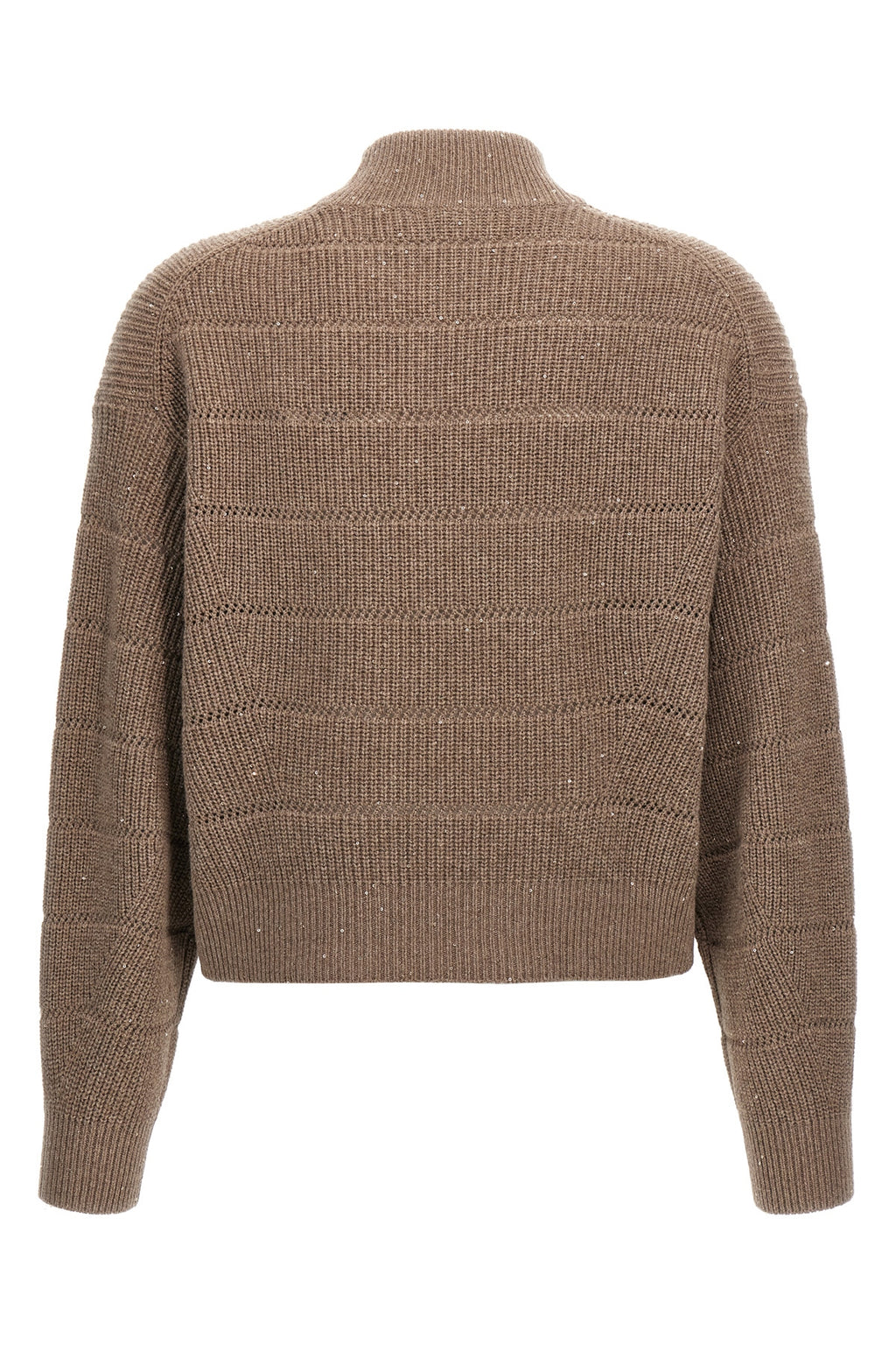 BRUNELLO CUCINELLI 'Rustic Dazzling Net' cropped sweater For Women 47% ws 47% wo, 4% pl, 2% pa