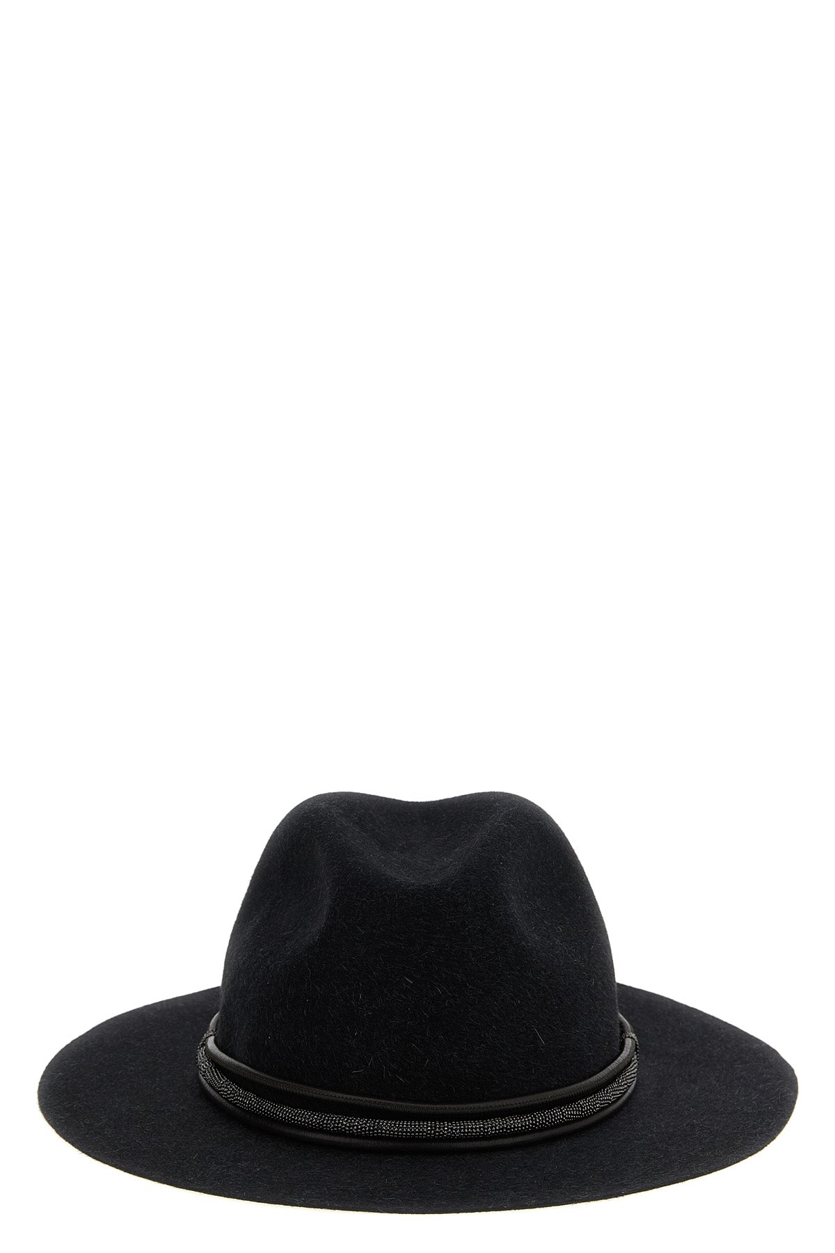 BRUNELLO CUCINELLI Jewel leather hat For Women 100% felt