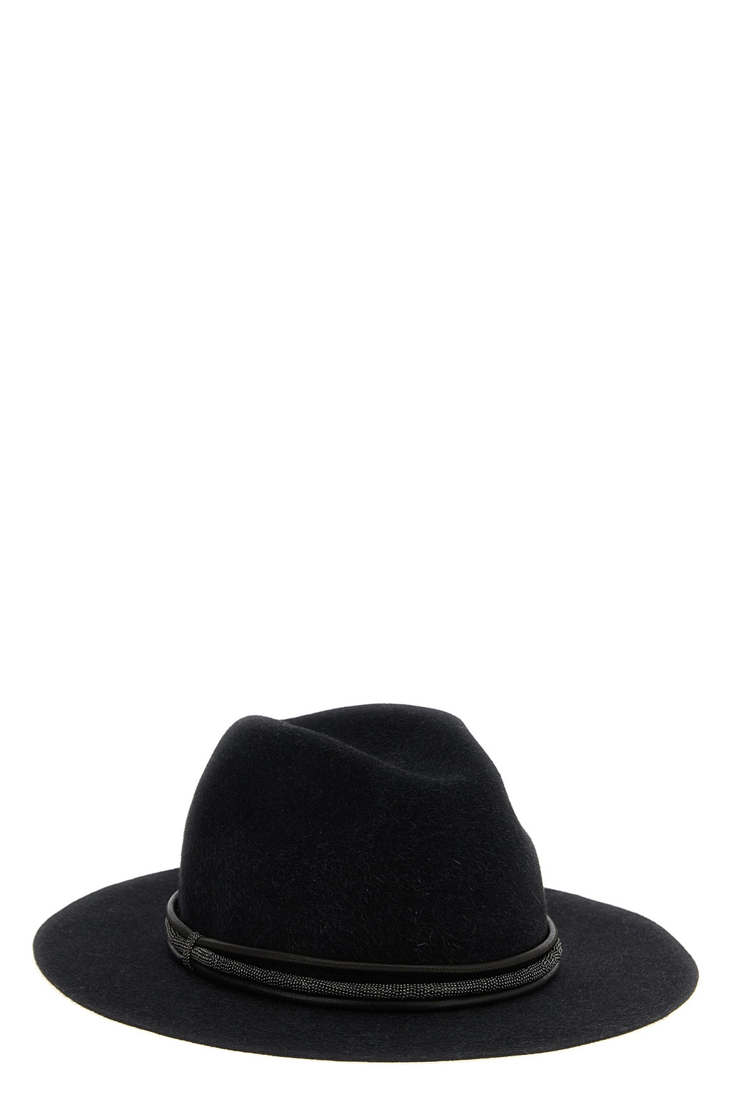 BRUNELLO CUCINELLI Jewel leather hat For Women 100% felt