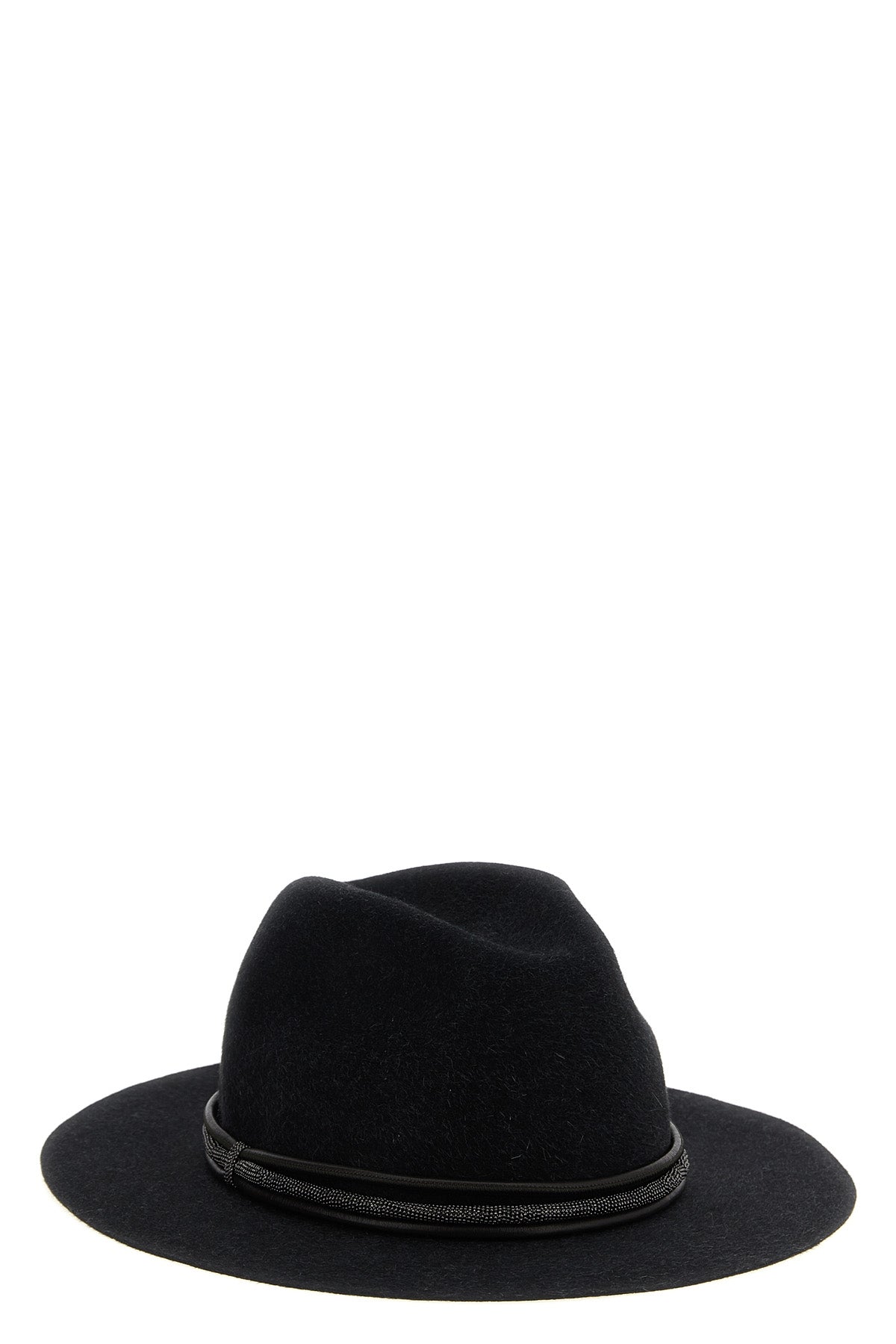 BRUNELLO CUCINELLI Jewel leather hat For Women 100% felt