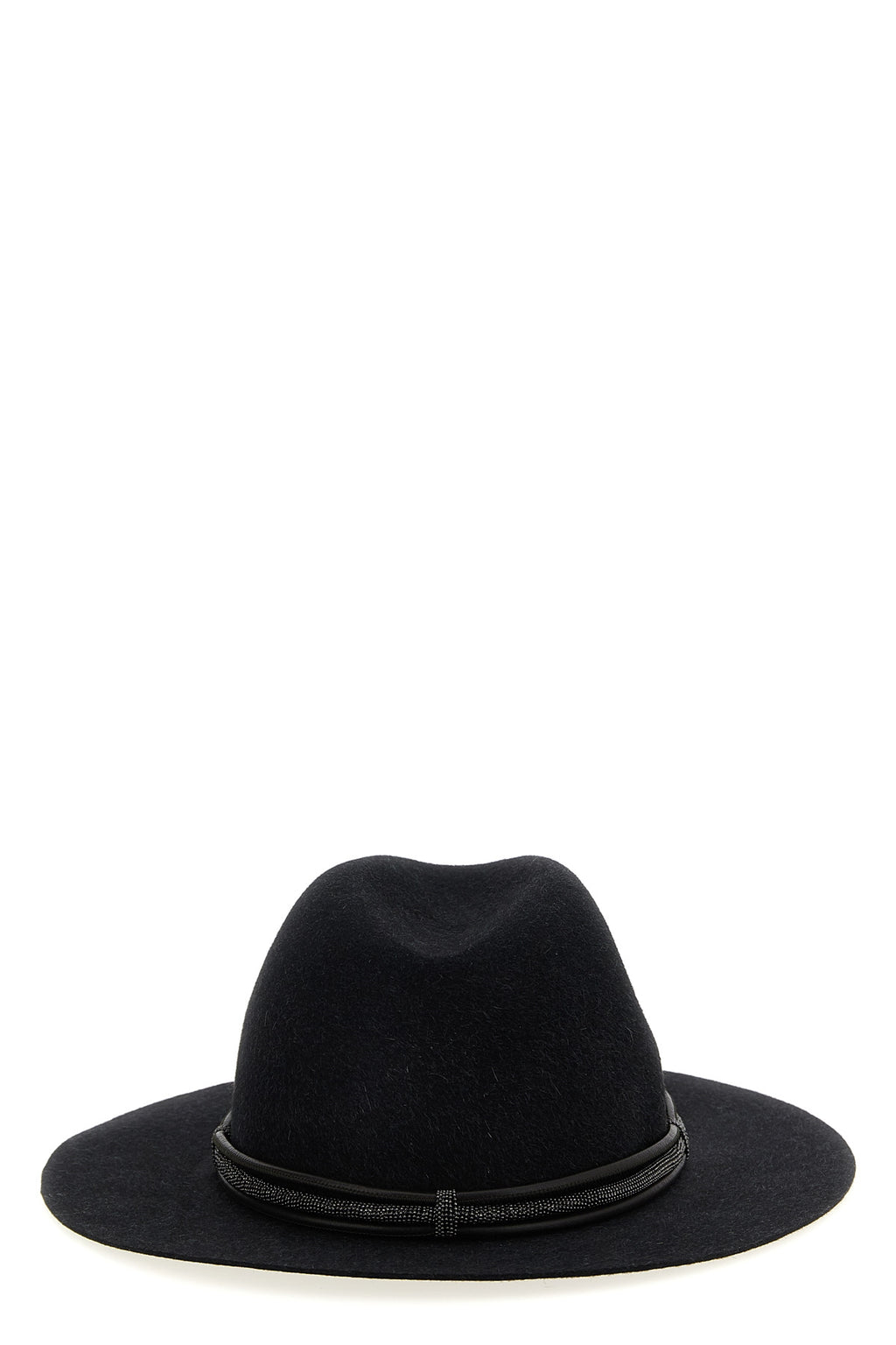 BRUNELLO CUCINELLI Jewel leather hat For Women 100% felt