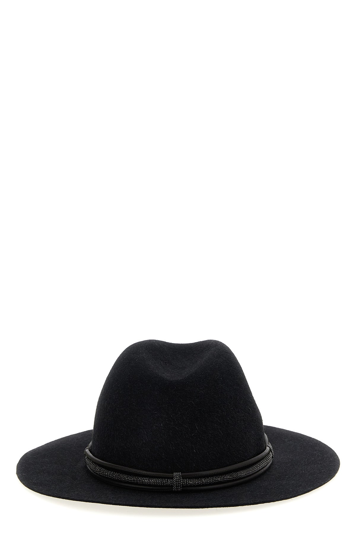 BRUNELLO CUCINELLI Jewel leather hat For Women 100% felt