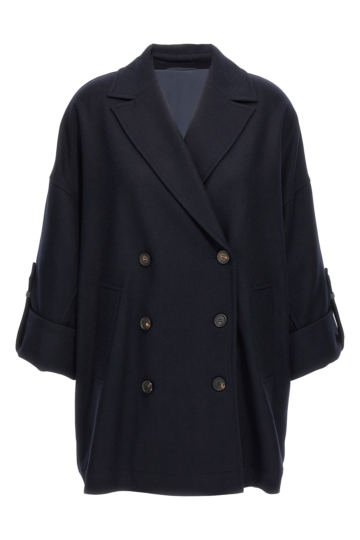 BRUNELLO CUCINELLI 'Shiny Cuff Details' caban coat