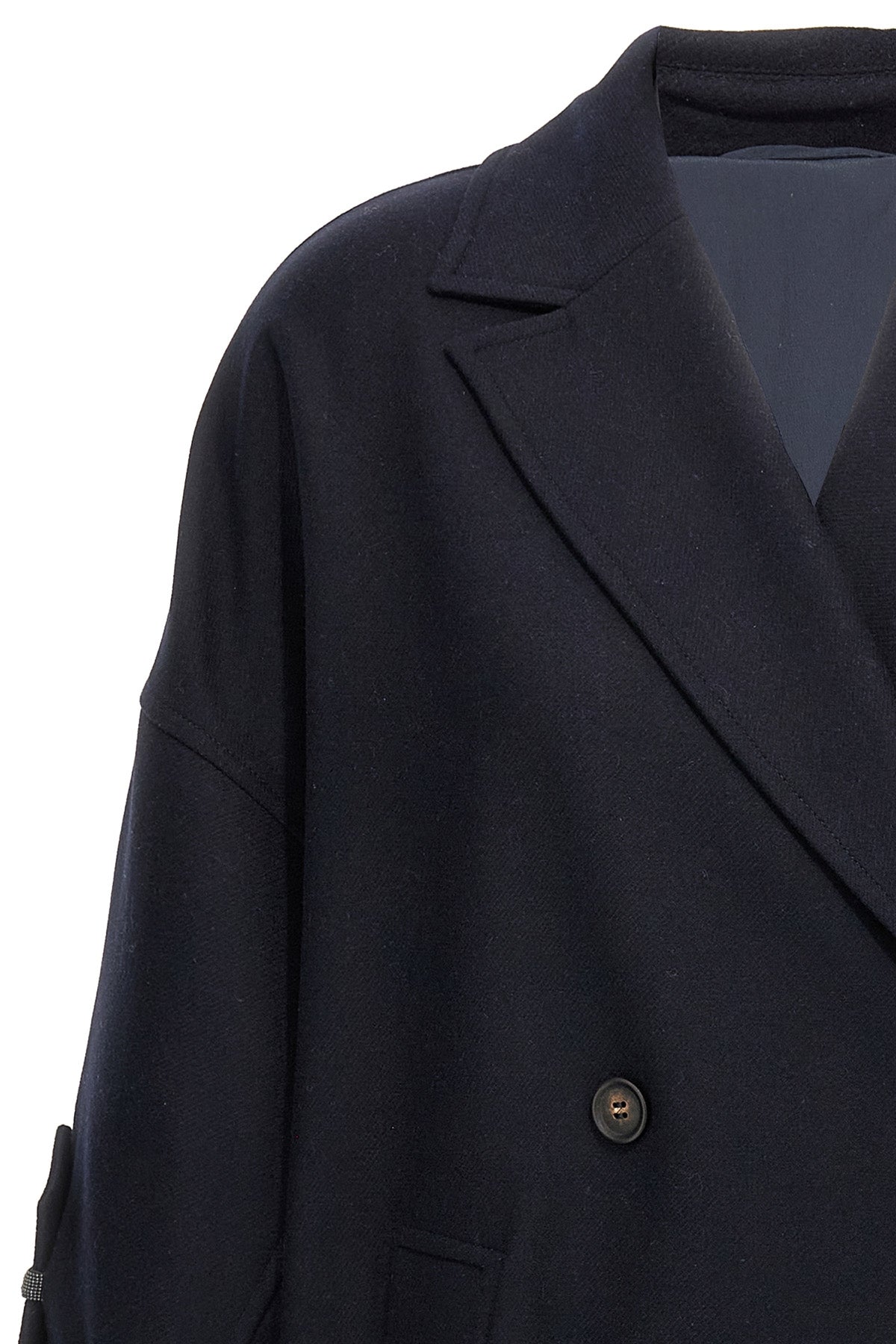 BRUNELLO CUCINELLI 'Shiny Cuff Details' caban coat