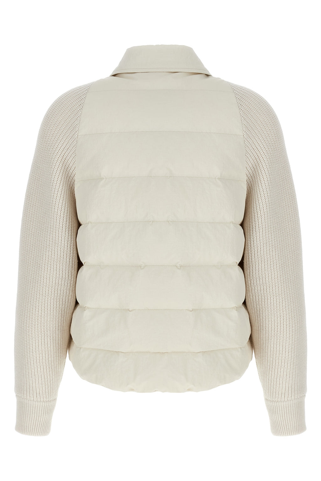 BRUNELLO CUCINELLI Two-material 'Shiny Flap Detail' down jacket