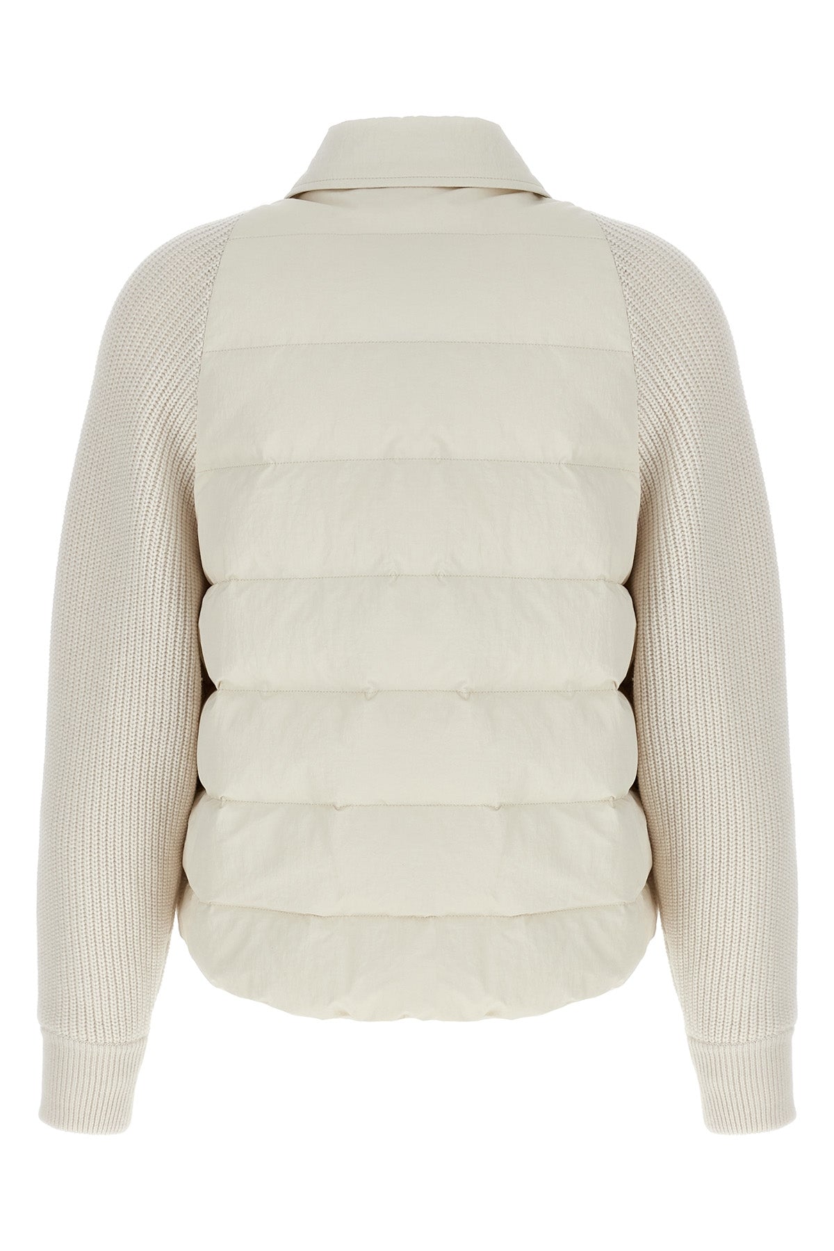 BRUNELLO CUCINELLI Two-material 'Shiny Flap Detail' down jacket