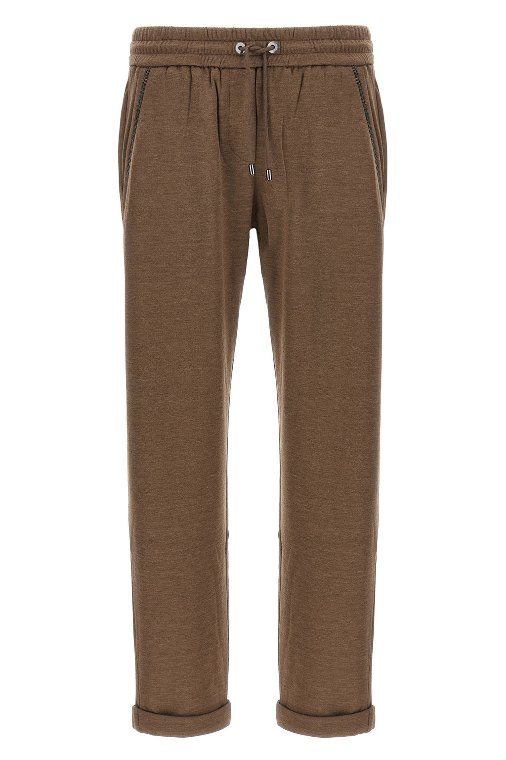 BRUNELLO CUCINELLI 'Shiny Pocket Detail' joggers For Women 67% cotton 31% silk 2% polyamide