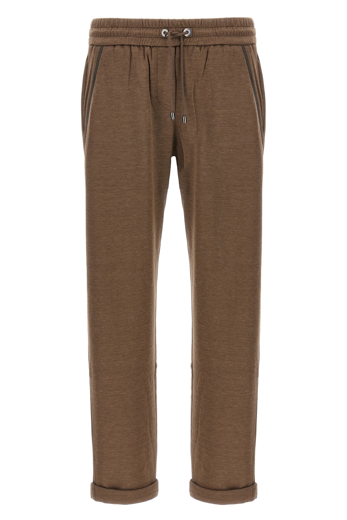 BRUNELLO CUCINELLI 'Shiny Pocket Detail' joggers For Women 67% cotton 31% silk 2% polyamide