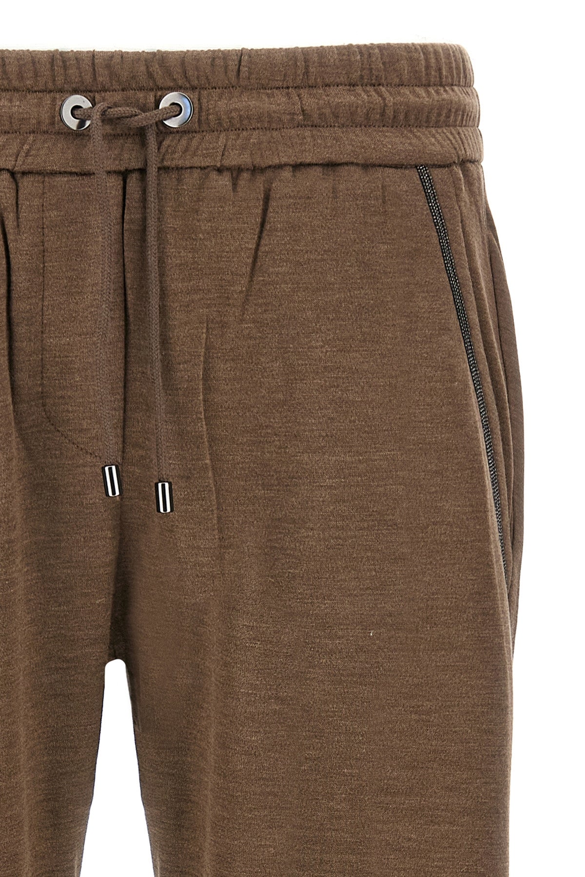 BRUNELLO CUCINELLI 'Shiny Pocket Detail' joggers For Women 67% cotton 31% silk 2% polyamide