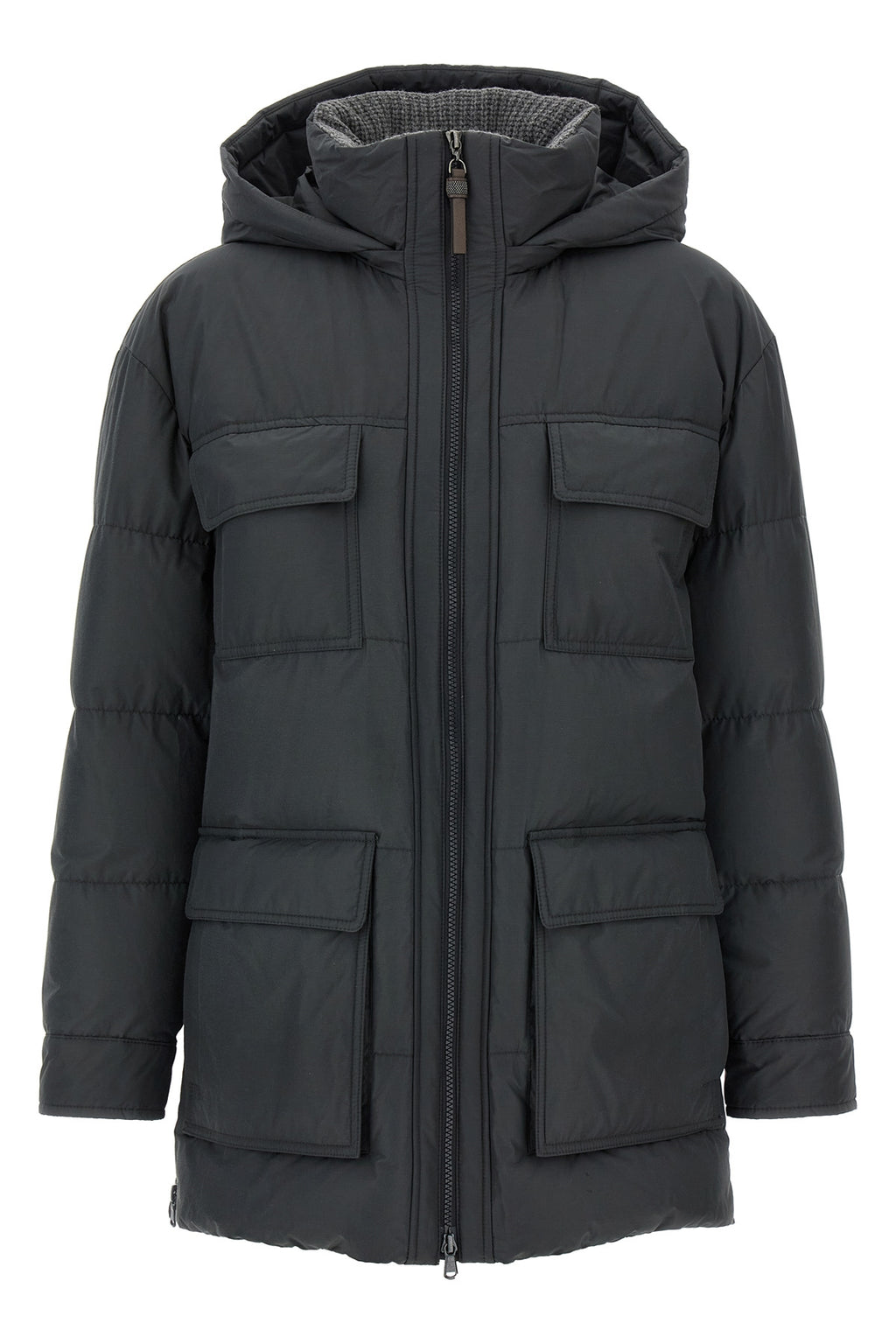 BRUNELLO CUCINELLI Knitted neck down jacket