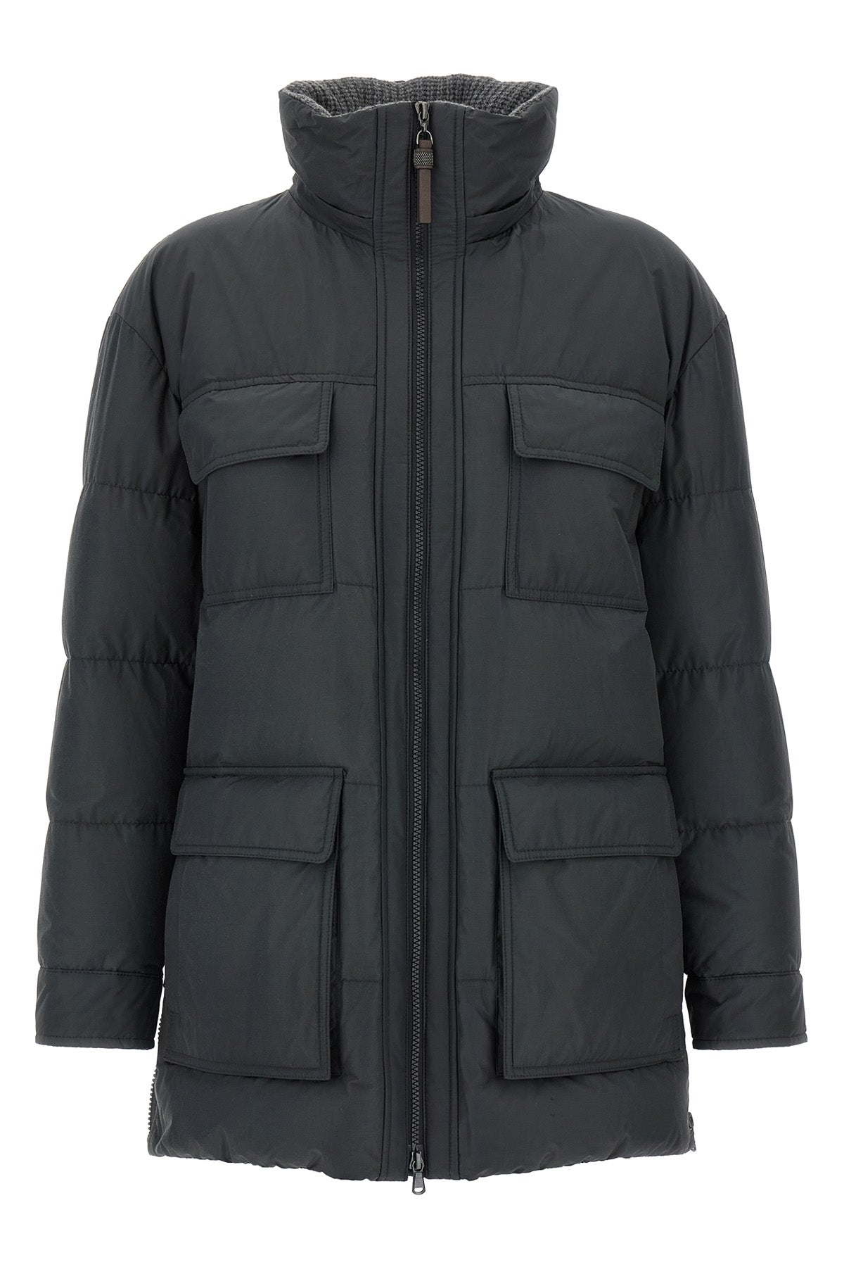 BRUNELLO CUCINELLI Knitted neck down jacket