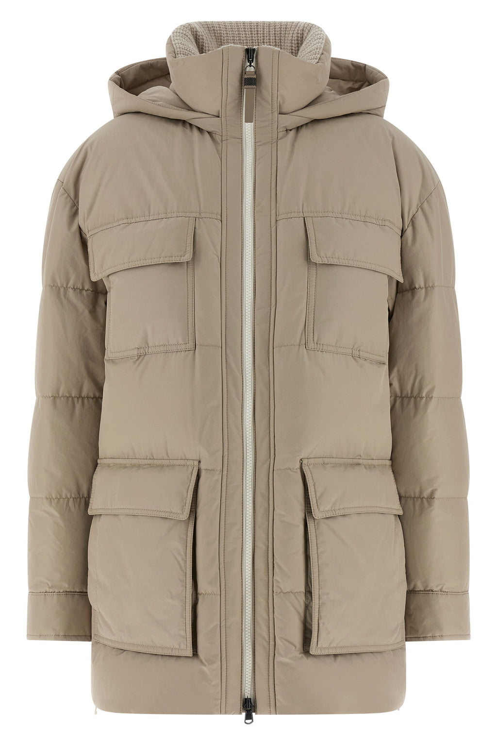 BRUNELLO CUCINELLI Knitted neck down jacket