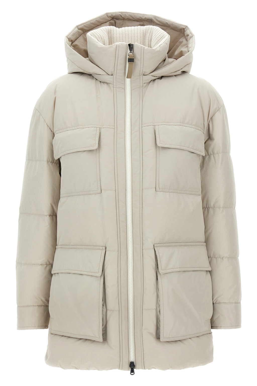 BRUNELLO CUCINELLI Knitted neck down jacket