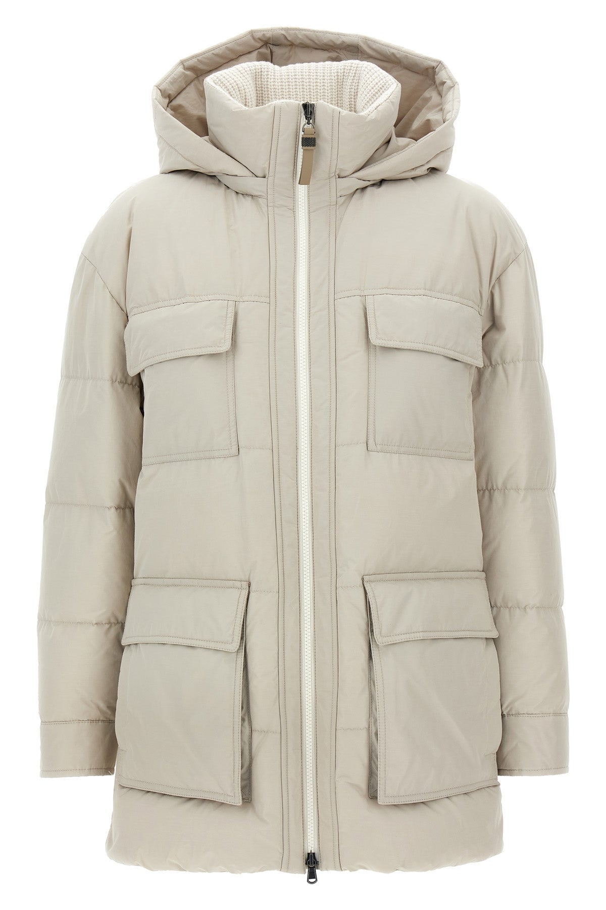 BRUNELLO CUCINELLI Knitted neck down jacket
