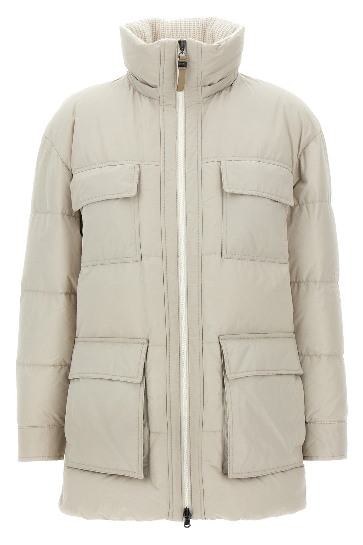 BRUNELLO CUCINELLI Knitted neck down jacket
