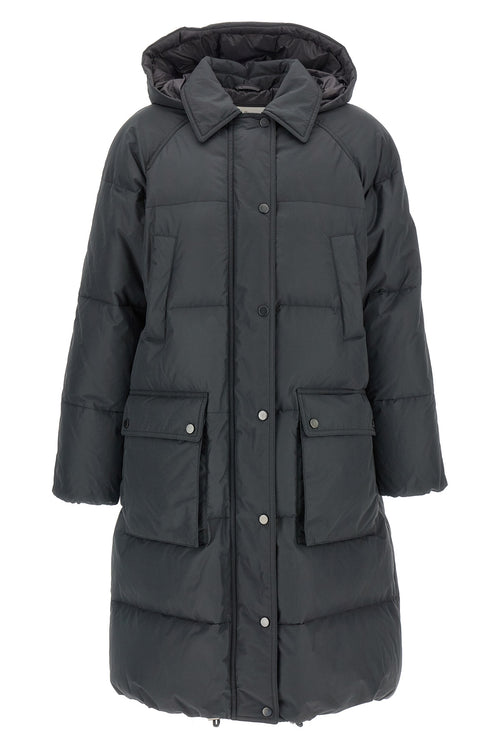 BRUNELLO CUCINELLI 'Shiny Zipper Pull' down jacket For Women 55% polyester, 45% cotton