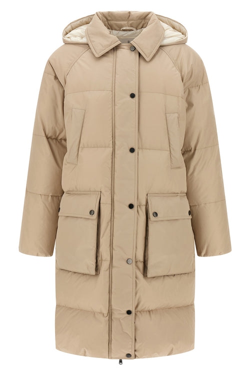 BRUNELLO CUCINELLI 'Shiny Zipper Pull' down jacket For Women 55% polyester, 45% cotton