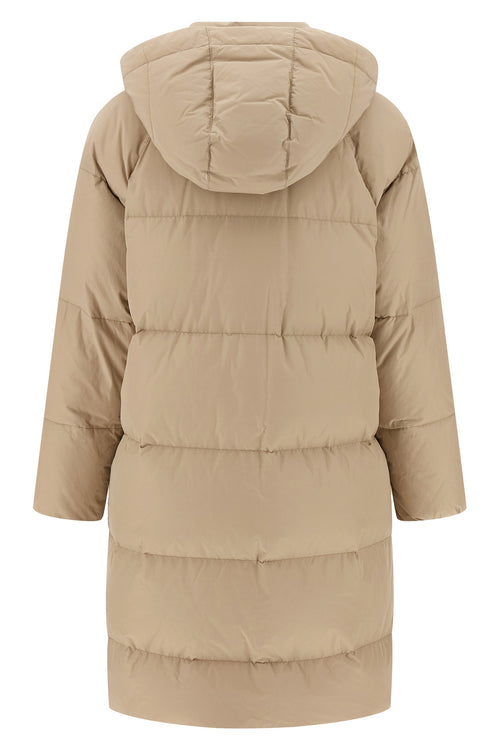 BRUNELLO CUCINELLI 'Shiny Zipper Pull' down jacket For Women 55% polyester, 45% cotton