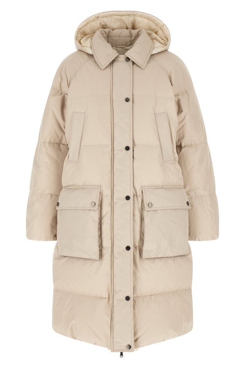BRUNELLO CUCINELLI 'Shiny Zipper Pull' down jacket For Women 55% polyester, 45% cotton