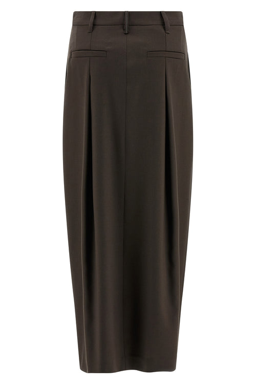 BRUNELLO CUCINELLI 'Sartorial Curved' skirt For Women 70% virgin wool 30% mohair