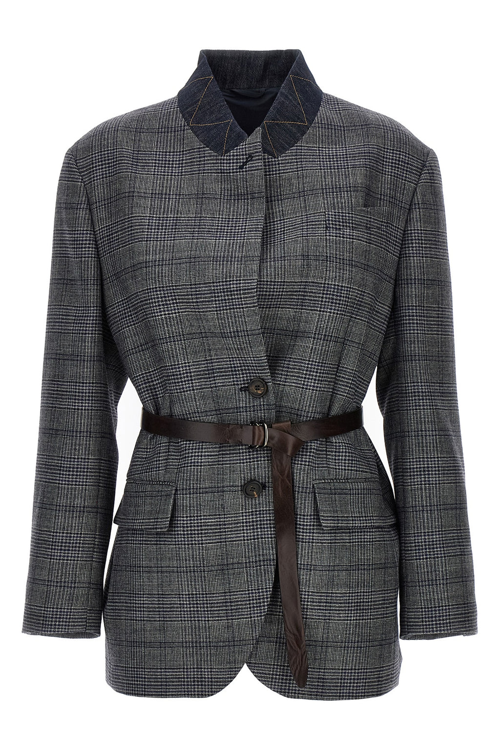BRUNELLO CUCINELLI Monile houndstooth blazer