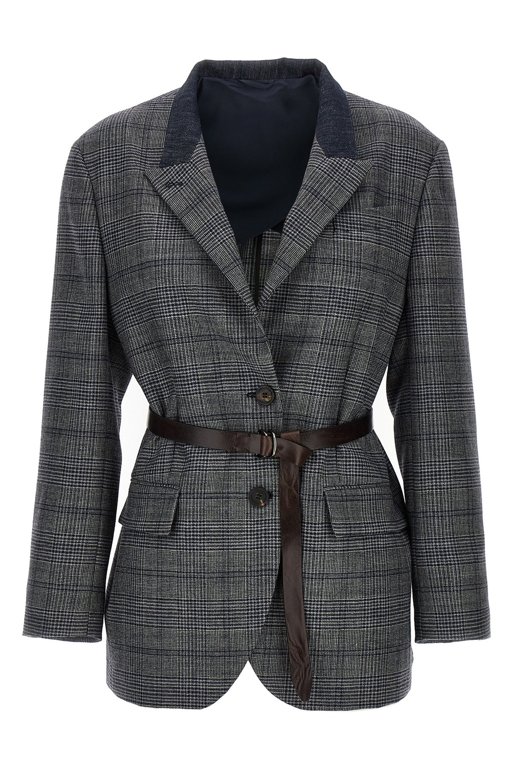 BRUNELLO CUCINELLI Monile houndstooth blazer