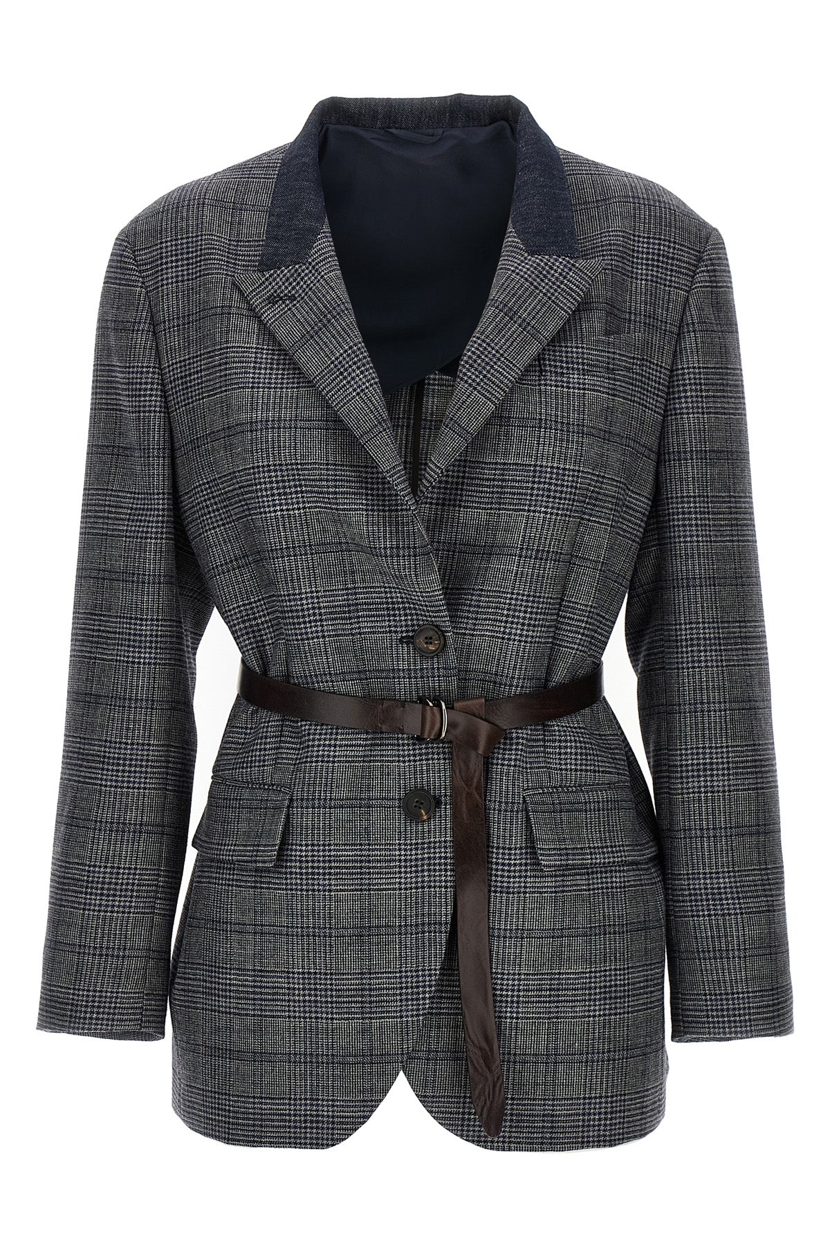 BRUNELLO CUCINELLI Monile houndstooth blazer