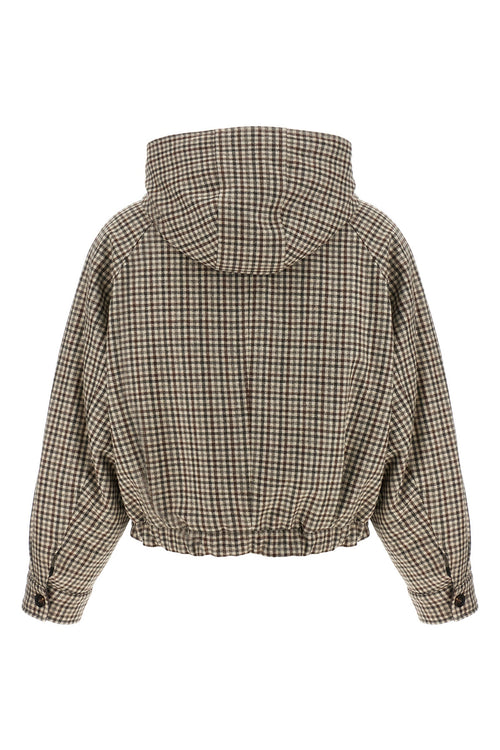 BRUNELLO CUCINELLI 'Shiny Zipper Pull' check jacket For Women 100% virgin wool