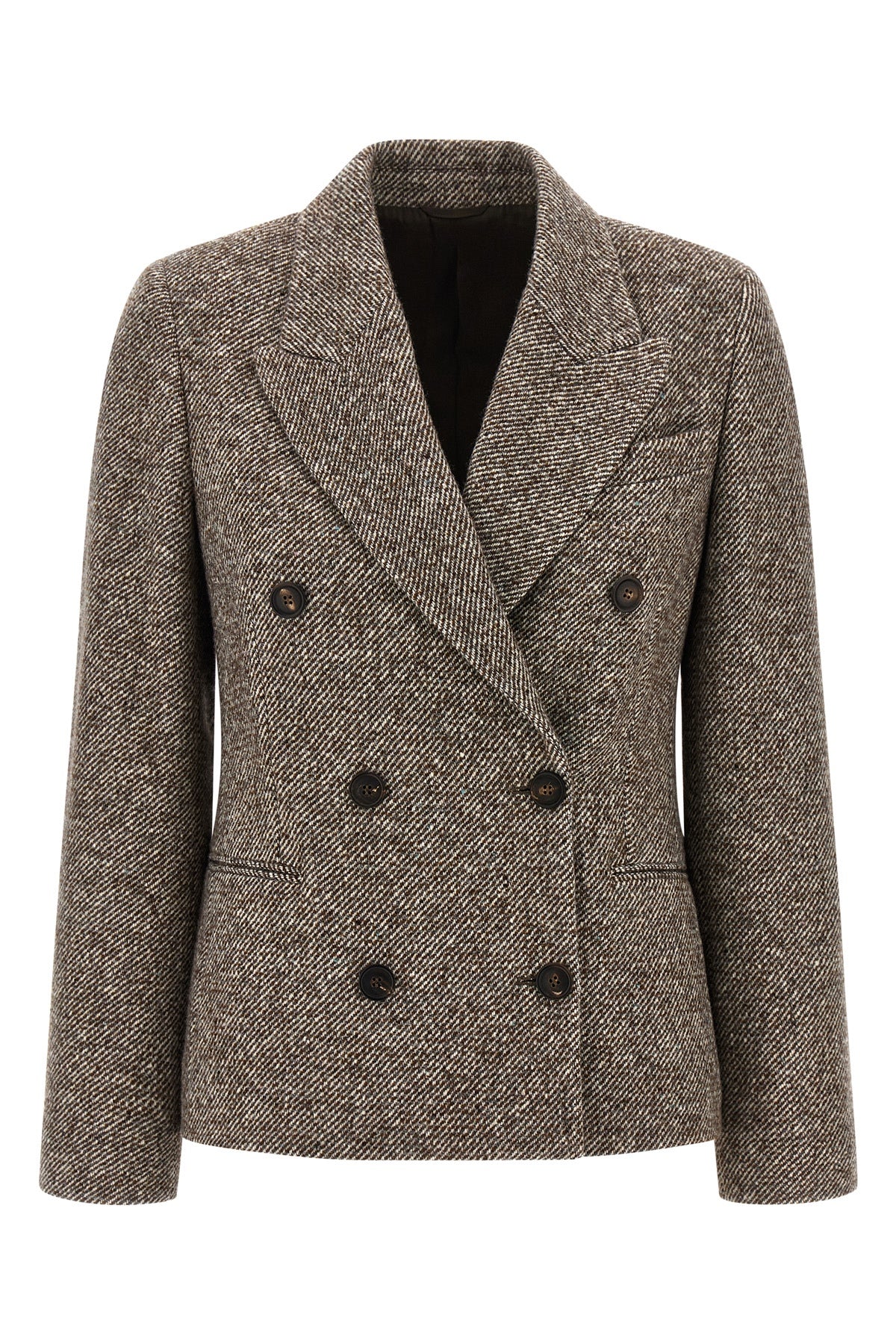 BRUNELLO CUCINELLI Double-breasted silk blend blazer