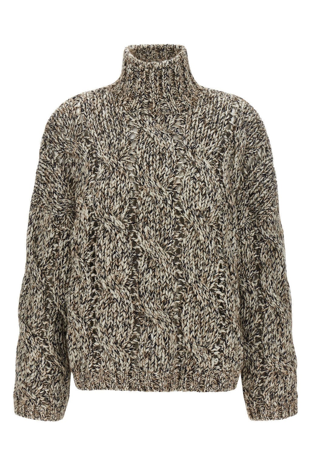 BRUNELLO CUCINELLI 'Dazzling Net' sweater For Women 39% lw 32% ws, 15% pa, 9% pl, 5% wm