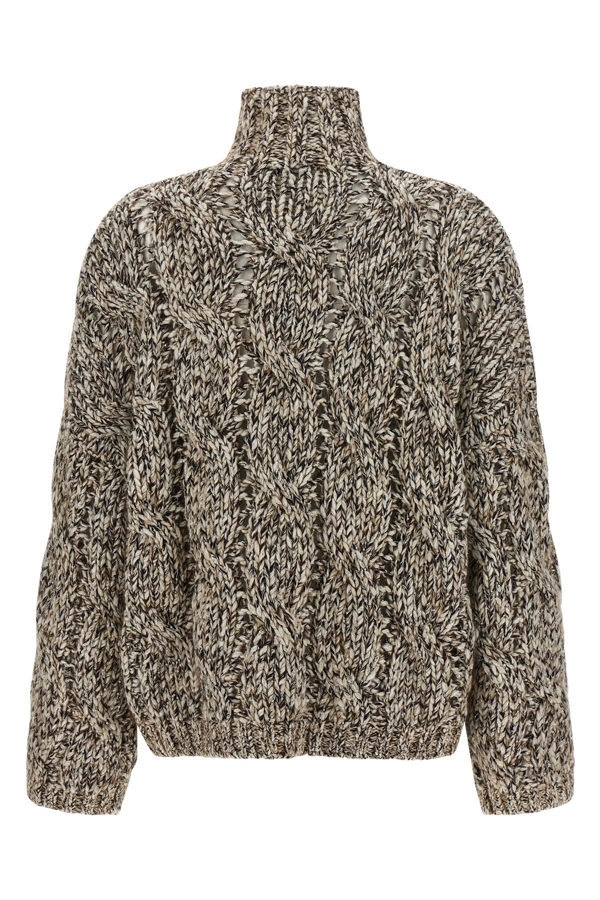 BRUNELLO CUCINELLI 'Dazzling Net' sweater For Women 39% lw 32% ws, 15% pa, 9% pl, 5% wm
