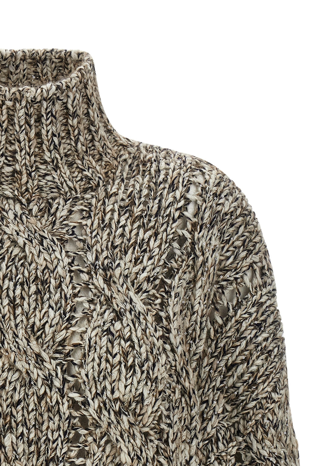 BRUNELLO CUCINELLI 'Dazzling Net' sweater For Women 39% lw 32% ws, 15% pa, 9% pl, 5% wm