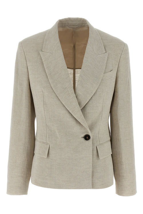 BRUNELLO CUCINELLI 'Suit-Type' blazer For Women 97%Li 2%pl, 1%pa