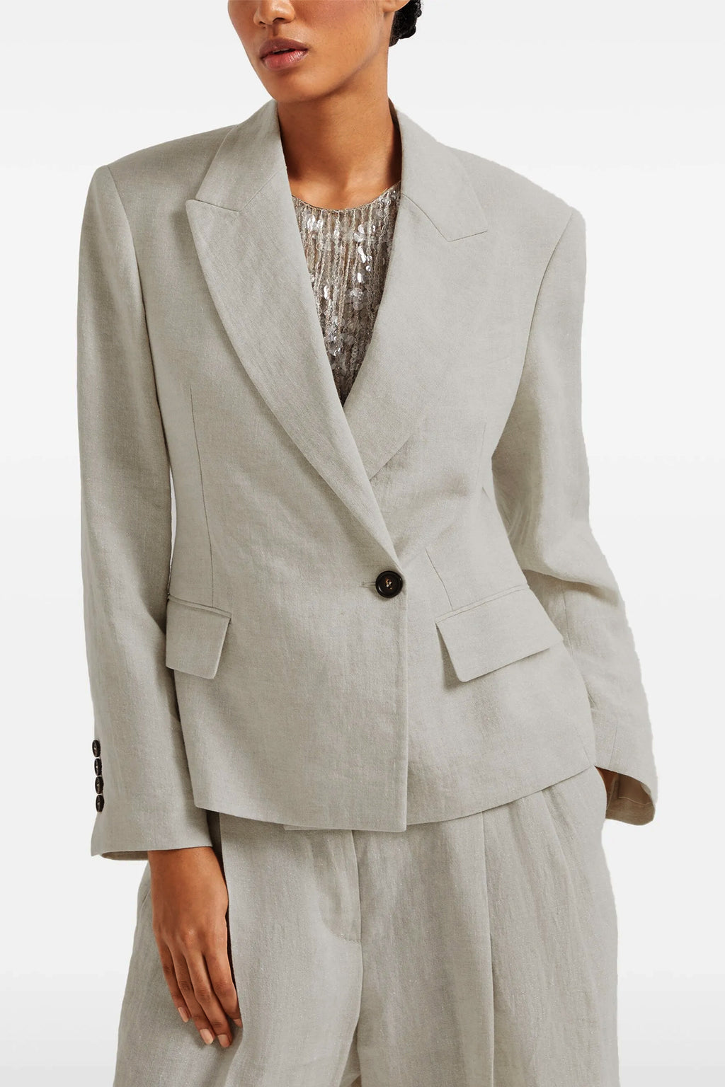 BRUNELLO CUCINELLI 'Suit-Type' blazer For Women 97%Li 2%pl, 1%pa