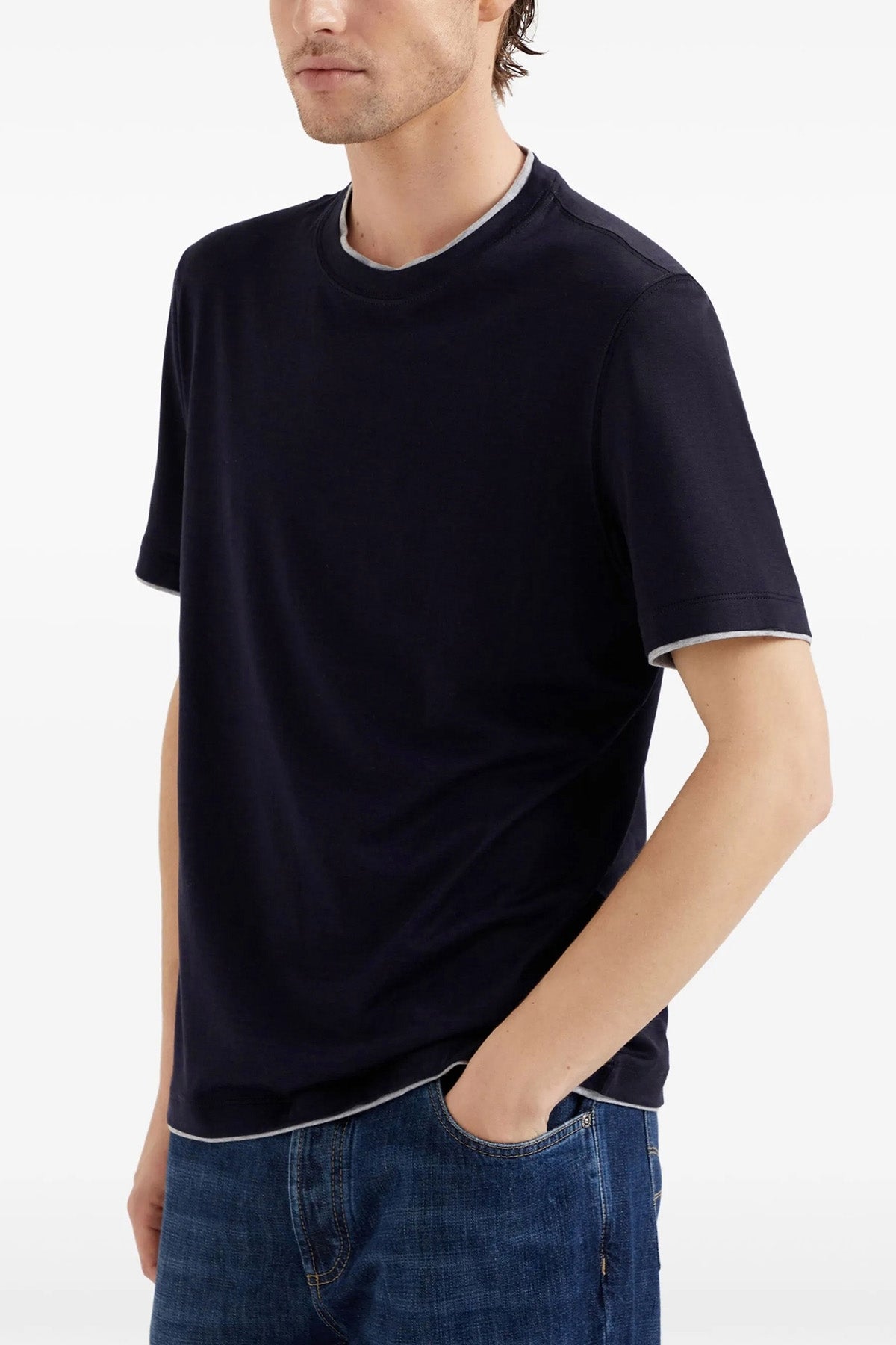 BRUNELLO CUCINELLI Double layer t-shirt