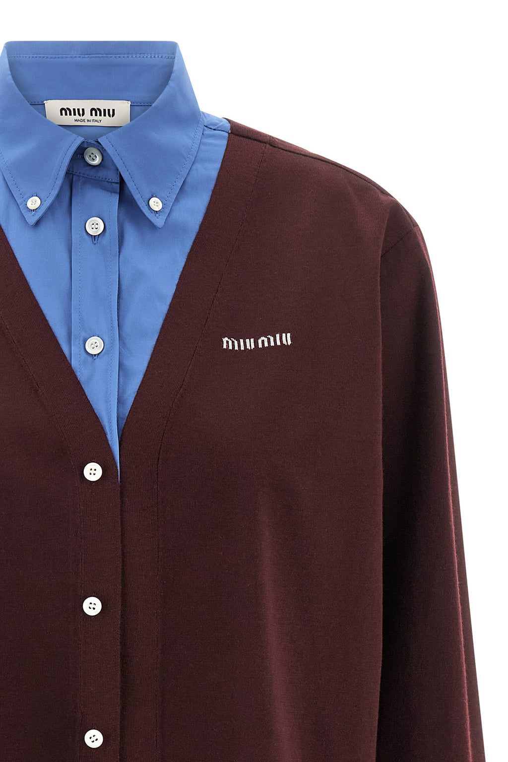 MIU MIU Poplin and cashmere shirt For Women 100% virgin wool