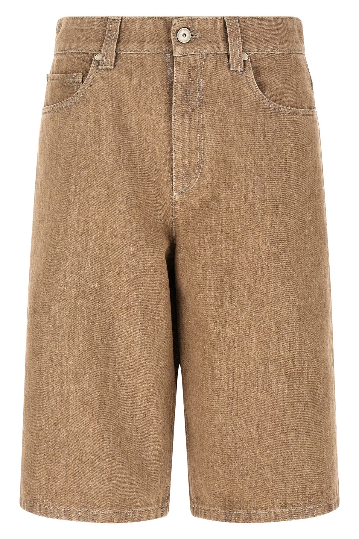 BRUNELLO CUCINELLI Lamé denim bermuda shorts